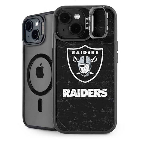 NFL Las Vegas Raiders Distressed iPhone 15 Kickstand Case